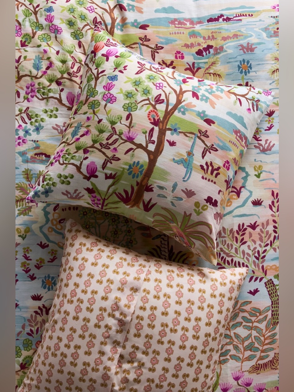 Anthropologie The Printed Cotton-Slub Euro Sham, Tales